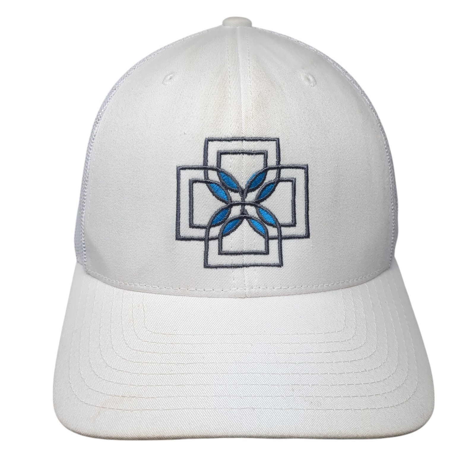 The Classics Yupoong Snapback Trucker Hat White One Size Adjustable Embroidered